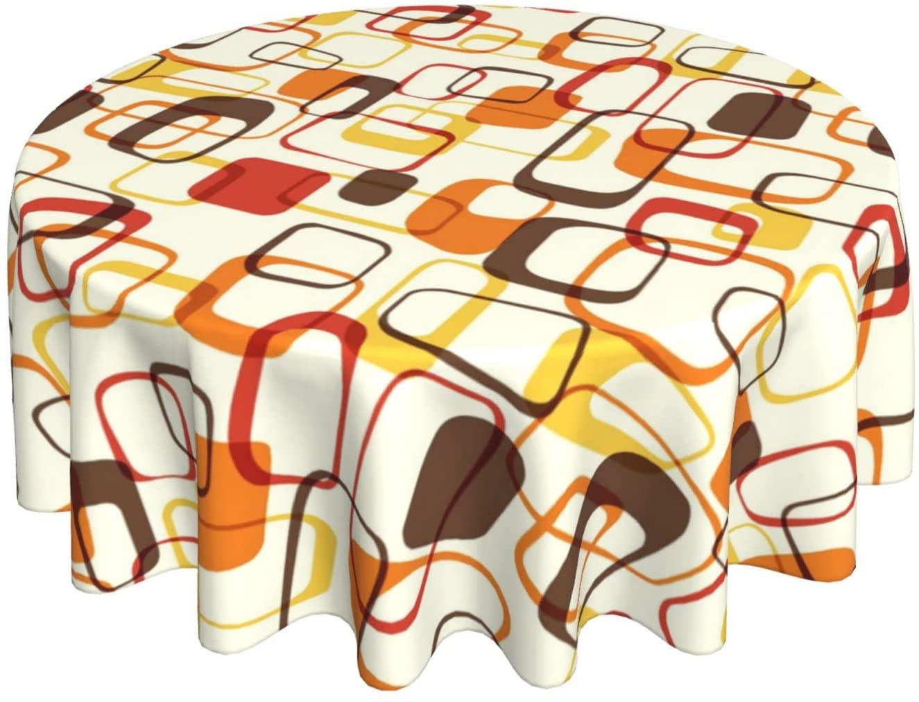 Century Textile & Sewing Supply - Retro Mid Century Geometrische Ronde Tafelkleed
