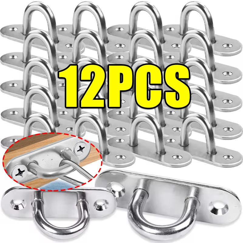 Hook Eye Fastener - Roestvrijstalen ovale haak, heavy-duty wandbevestiging, U-hanger