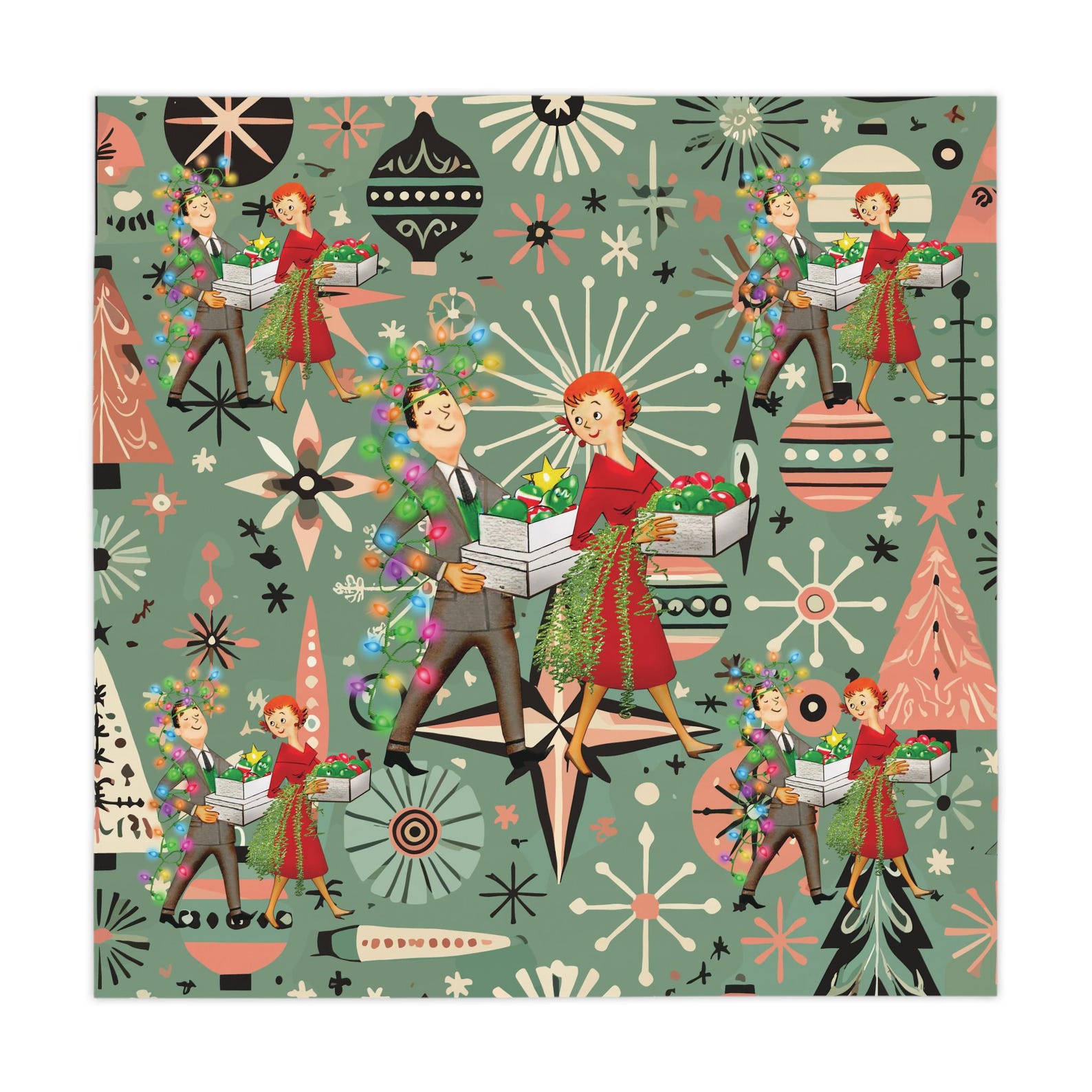 Retro jaren 50 kitsch kerstvie - Century Textile & Sewing Supply recensie en prijs