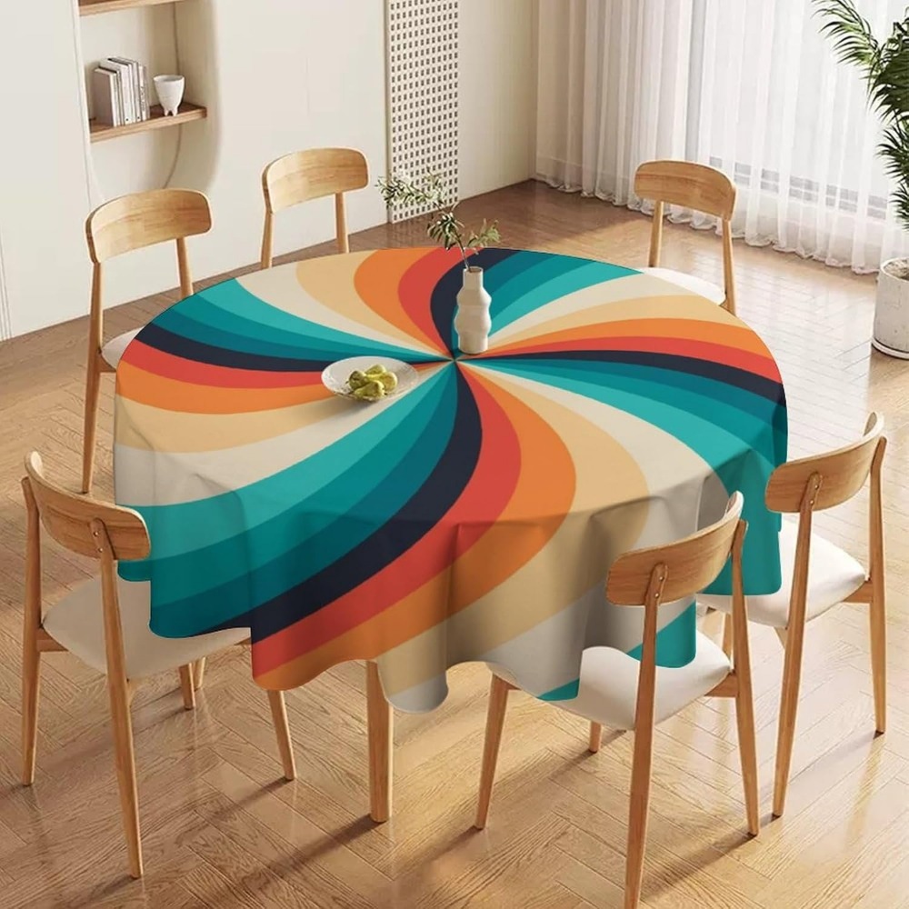 Vintage Groovy Swirl rond tafe - Century Textile & Sewing Supply recensie en prijs